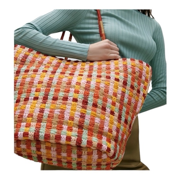 ZARA Multicolored woven tote bag - Picture 3 of 12